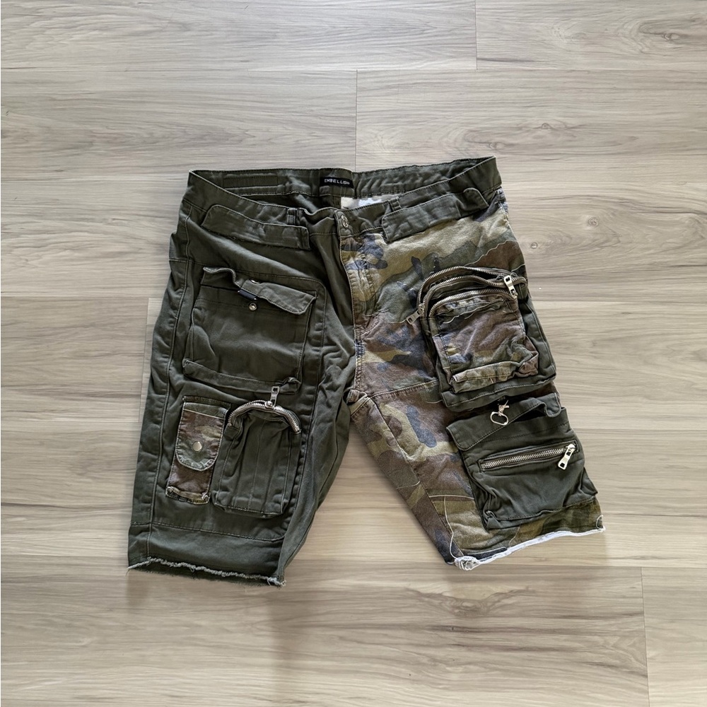 Embellish Men's Olive & Camo Cargo Utility Shorts